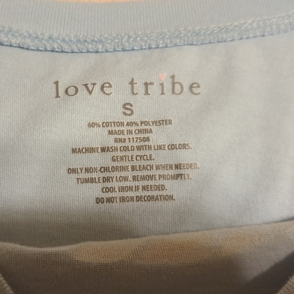 Love Tribe light blue t-shirt: Here Comes the Sun design, size small - Picture 5 of 5
